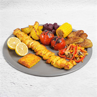 ۲۸۰ گرم سینه زعفرانی شده، دورچین فصلی، ته چین ته دیگی خوراک جوجه کباب سینه ویژه